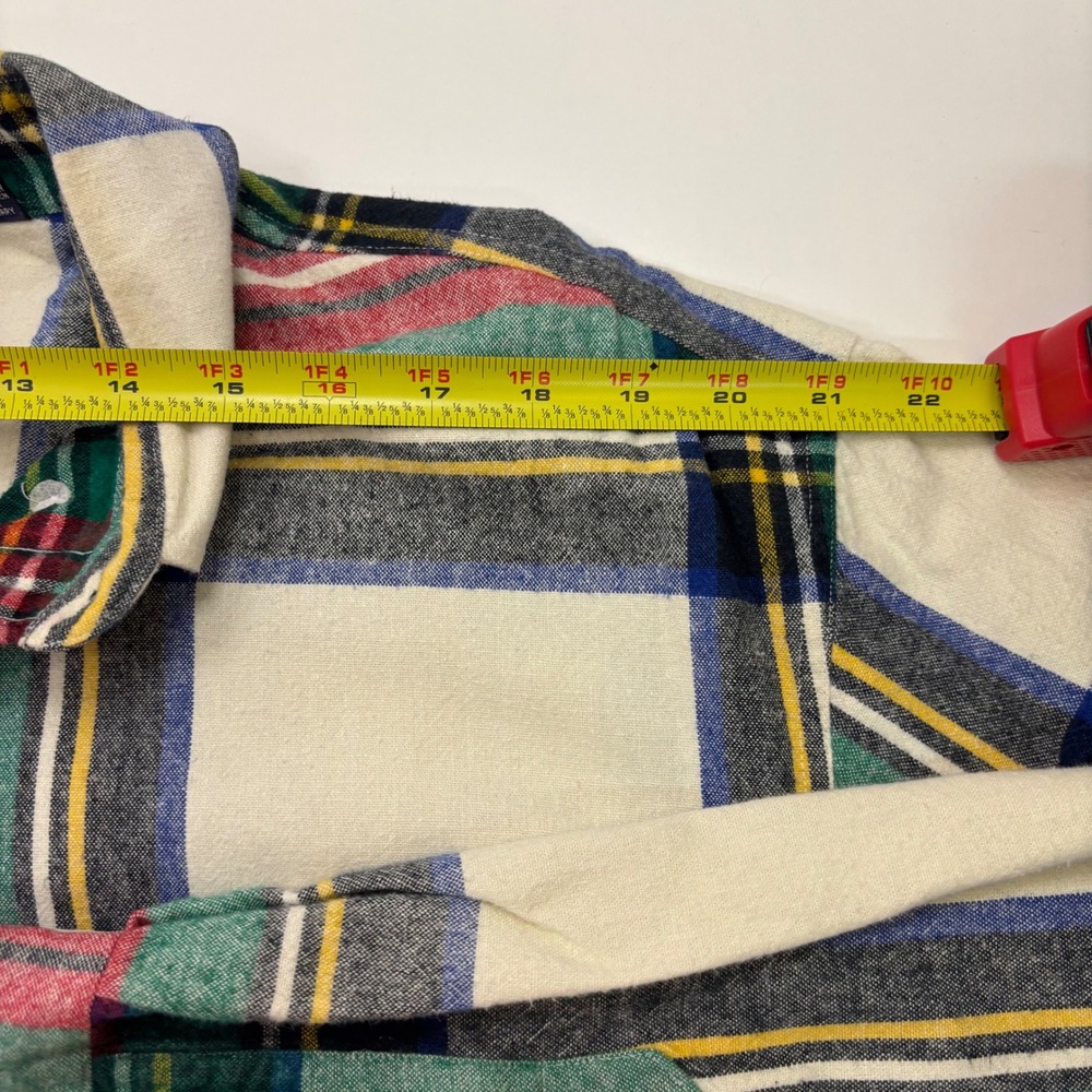 Vintage Gap Men Large Plaid Flannel Shirt Multi Color Heavy Cotton Button Down - Picture 10 of 10